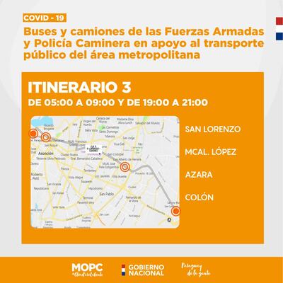 Itinerarios fijados para tratar de paliar regulada de transportistas.