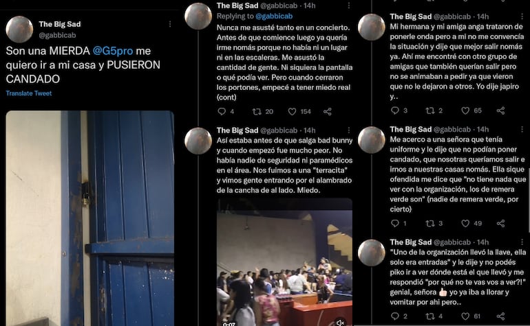 El relato que tuvo la usuaria de Twitter "The Big Sad" en el concierto de Bad Bunny.