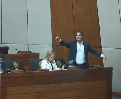 El diputado Jorge Brítez (Independiente), durante la sesión de este miércoles.