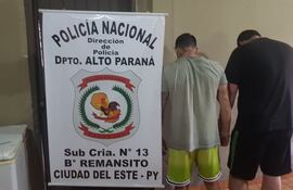 Los dos detenidos fueron puestos a disposición del fiscal Osvaldo Zaracho.