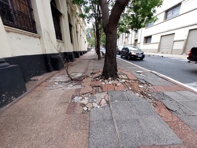 Vereda intransitable, al costado de la Estación del Ferrocarril.