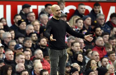 Pep Guardiola en un partido de la Premier League.