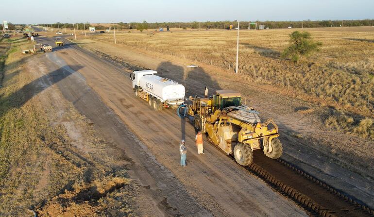 Vista de los trabajos de reconstrucción de la Línea Sur.