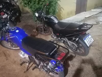 Las motocicletas denunciadas como hurtadas que fueron recuperadas por la Policía.