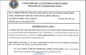 Mario Abdo realiza cambios en el CODI.