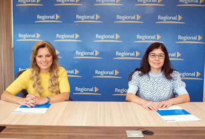 Laura Borsato y Edna Armendariz en la presentación.