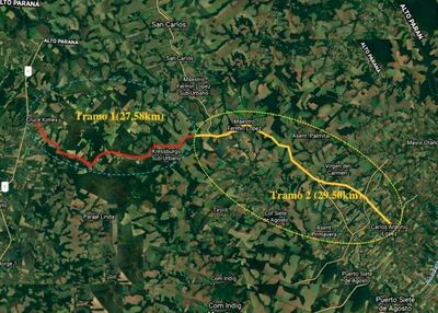 El asfaltado del Cruce Kimex - Kressburgo – Carlos Antonio López se adjudicó en dos lotes.