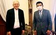 El arzobispo de Asunción, Edmundo Valenzuela, y el diputado Ramón Romero Roa (ANR, Añetete).