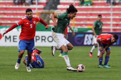 Marcelo Moreno Martins, en el reciente partido de la selección de Bolivia, en La Paz, frente a Chile, en las Eliminatorias de Qatar 2022.