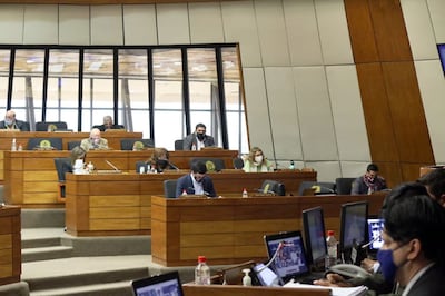 Sesión en la Cámara de Diputados, hoy.