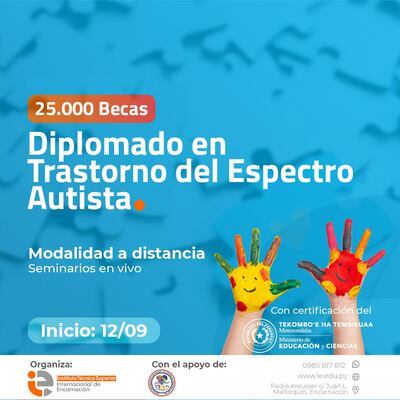Un curso de diplomado en autismo, en forma virtual y gratuita, es ofrecida por una institución educativa de Encarnación.