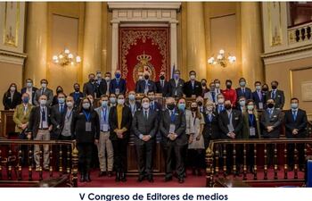 Los representantes de los medios fueron recibidos por legisladores españoles en el Senado de ese país.