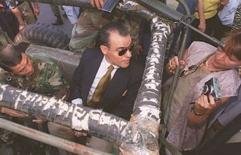 Juan Ruiz Díaz, detenido tras el atentado contra su jefe, el General en situación de retiro, Ramón Rosa Rodríguez, en el Jeep en el que posteriormente lograría asesinar al titular de la dinar.