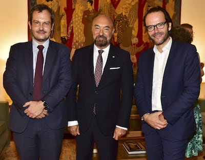 François Simón, el embajador de Francia en Paraguay, Pierre-Christian Soccoja y Jean-François Michel.