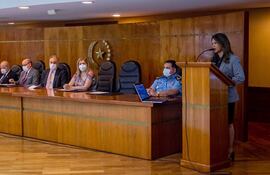 Acto de firma de convenio en el Poder Judicial, para la lucha contra el crimen organizado, entre instituciones que integran la cadena penal de las penitenciarías.