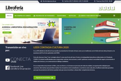 Así luce la portada de la página web de la XVI Libroferia Encarnación, en la que se podrá conocer el programa completo por día y se podrán comprar libros.