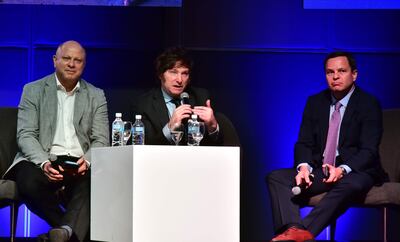 Beltrán Macchi, Javier Milei y Ernesto Figueredo.