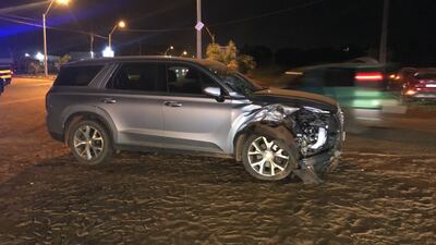 La camioneta implicada en el accidente fatal en Santa Rita.