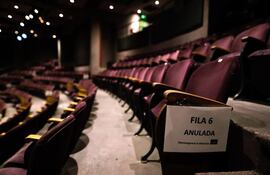 Imagen del teatro Picadero de Buenos Aires, con las medidas de distanciamiento ante la pandemia del covid-19.
