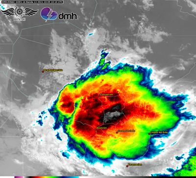 Núcleos de tormentas sobre el territorio paraguayo.