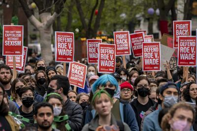 Manifestantes a favor del aborto legal protestan en Seattle, Washington (Estados Unidos), el martes.