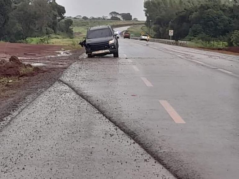 La camioneta involucrada en el accidente fatal en Enramadita.