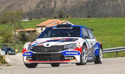 Fabrizio Zaldívar y Carlos Del Barrio, en los test de ayer en Valdáliga. Foto: @DavidSpainD