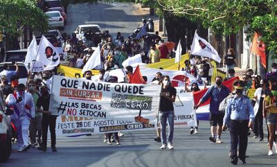 Estudiantes realizaron varias movilizaciones exigiendo la Ley de arancel cero.