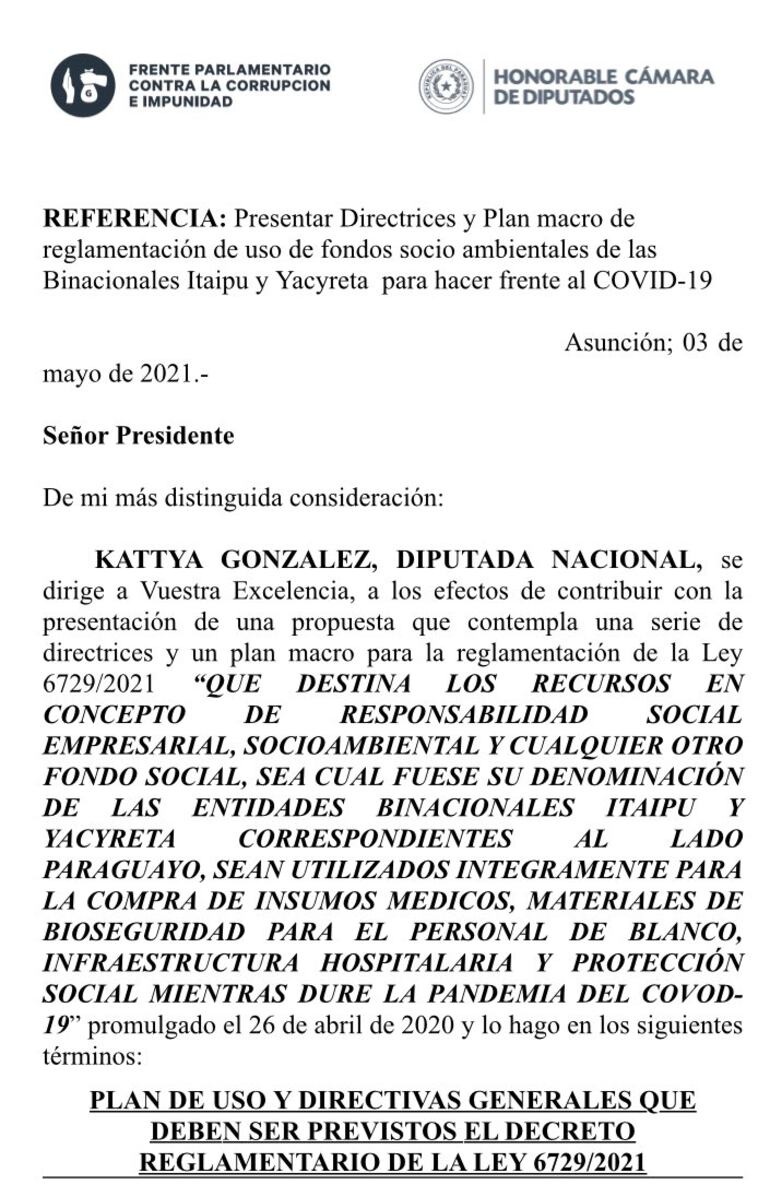 Propuesta de reglamentación de Fondos Sociales de Itaipú y Yacyretá.