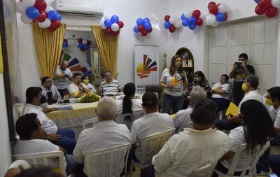 La Dip. Kattya González en la sede del PEN.