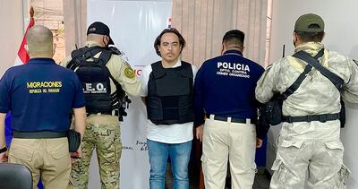 Fabio Costa, alias Pingo, ayer en la sede de Migraciones del Puente de la Amistad.