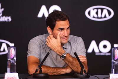 Roger Federer en conferencia de prensa.
