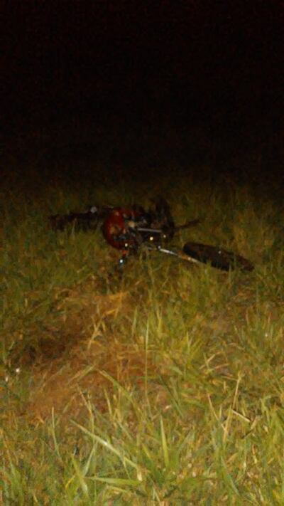 Estado en que quedó la motocicleta de Rolando Centurión Cáceres (31).