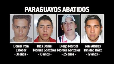 Los ocho paraguayos que fueron eliminados a tiros por la Policía brasileña, la semana pasada en Ponta Porã.