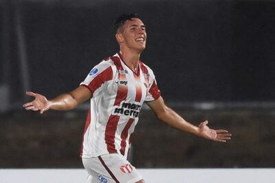 Thiago Borbas celebra su gol para River Plate ante Liverpool.