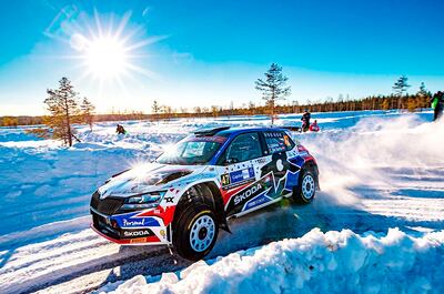 Fabrizio Zaldívar y su navegante español Carlos Del Barrio tuvieron una buena presentación en el Rally Ártico de Finlandia.