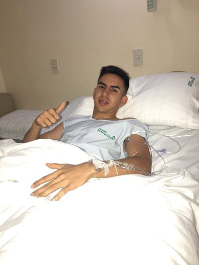 Bernardo Romeo Benítez Fariña (14/11/2002), luego de su intervención quirúrgica.