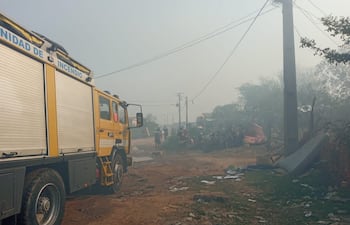 Imagen de referencia. Incendio en el barrio Santa Ana, del Bañado Sur.
