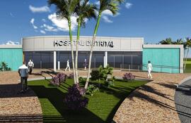 La maqueta del futuro pabellón sanitario en el Hospital Distrital de Hernandarias.