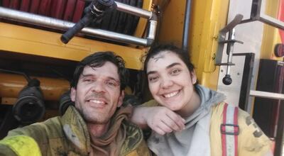 Luis Saldívar y Milagros Alborno, en una de sus tantas jornadas del servicio.