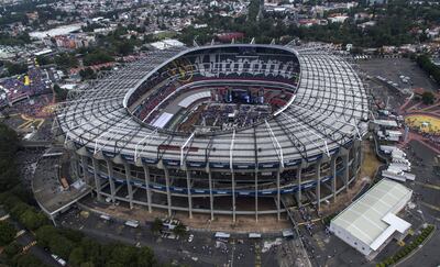 Vista aérea del estadio Azteca de México, sede de los Mundiales de 1970 y 1986. Ahora albergará la Copa del Mundo 2026.