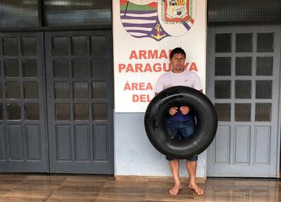 Valentín Melgarejo, detenido por cruce ilegal en la frontera con Argentina-Paraguay.