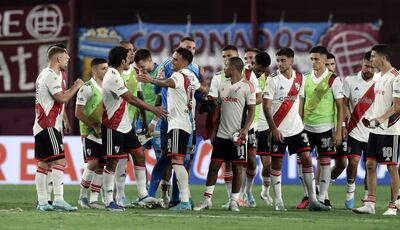 Jugadores de River Plate celebrando la victoria.