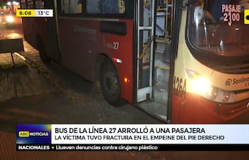 Bus de la línea 27 arrolló a una pasajera