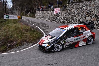 El piloto británico de Toyota, Elfyn Evans, es el líder momentáneo del ACI Rally de Monza (AFP).