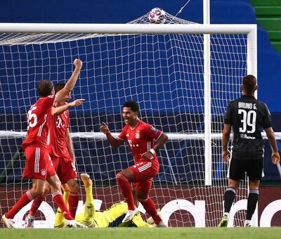 Serge Gnabry (c) registra nueve goles y dos  asistencias en los nueve juegos en esta  Champions.