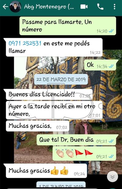 Confirman envio de dinero a número indicado por el abogado.