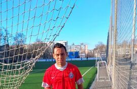 José Ariel López, futbolista paraguayo varado en Ucrania.