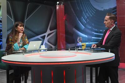 La diputada Celeste Amarilla este miércoles en los estudios de ABC TV.