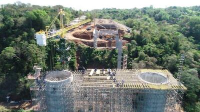 Las obras del futuro Puente de la Integración hacia el lado paraguayo.